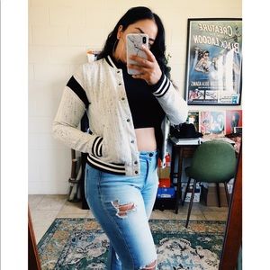 Forever 21 Tweed Varsity Jacket